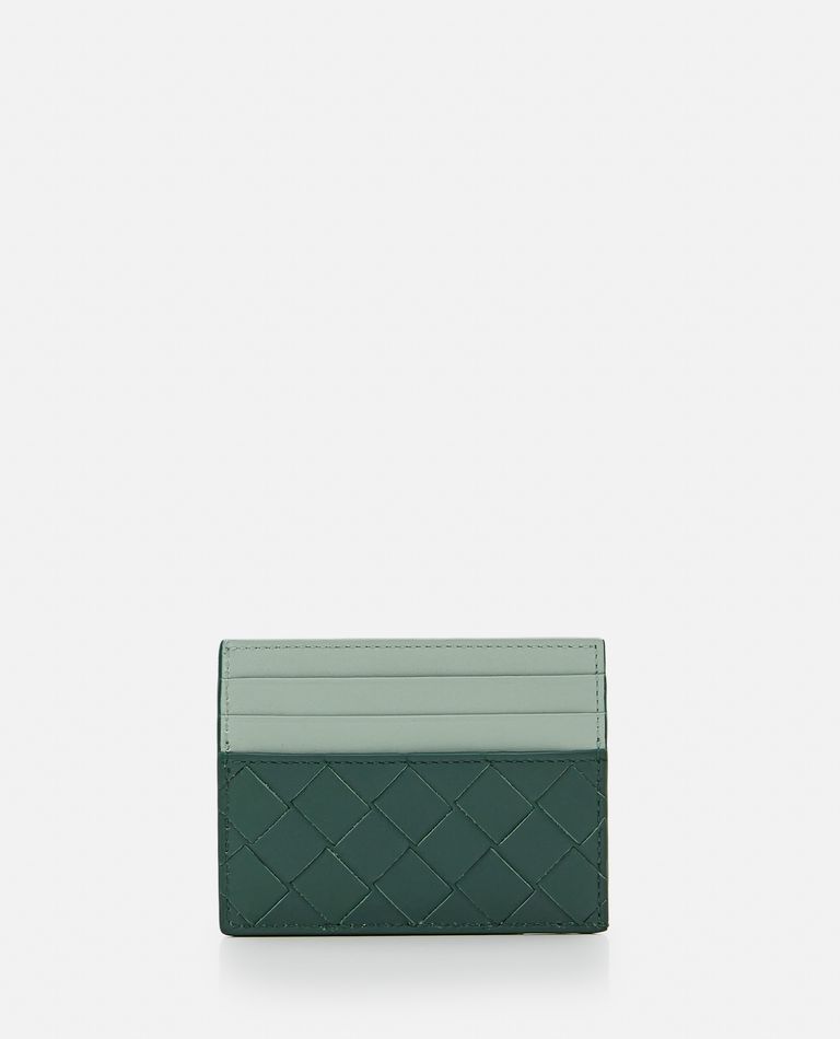 Bottega Veneta カーキ Colored Turned Up ジーンズ WOVEN LEATHER CARDHOLDER BICOLOR for Men - Bottega Veneta