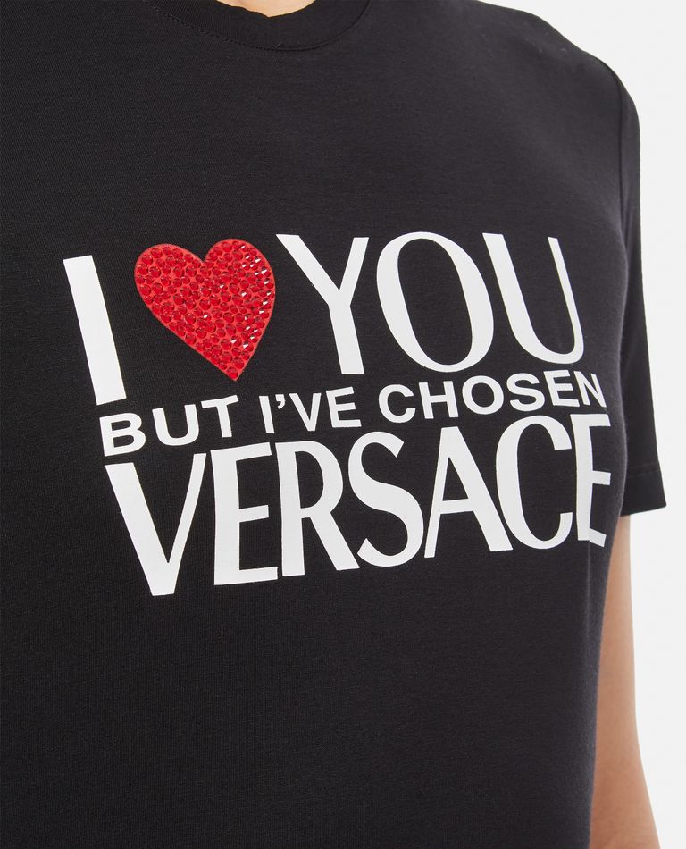 Shop Versace I Love You Jersey T-shirt In Black