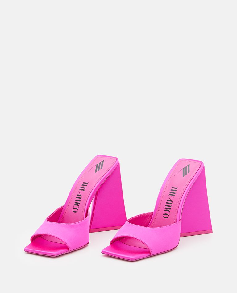 Attico 115mm Devon Heeled Mules In Rose