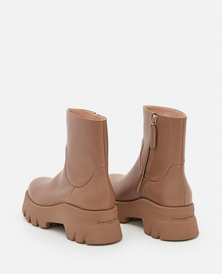 Shop Gianvito Rossi Platform Leather Ankle Boots In Brown
