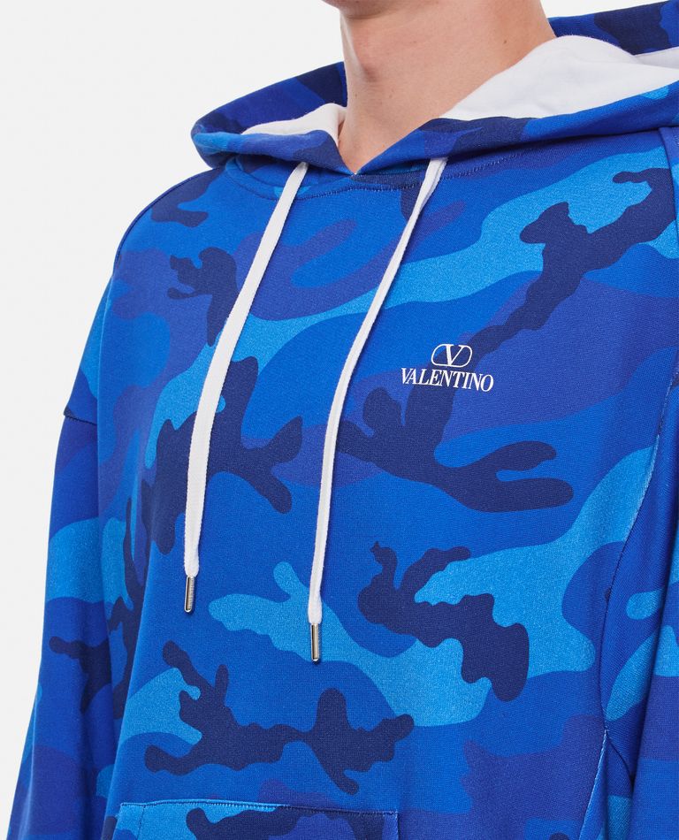 Valentino Oversize Cotton Sweatshirt In Blue