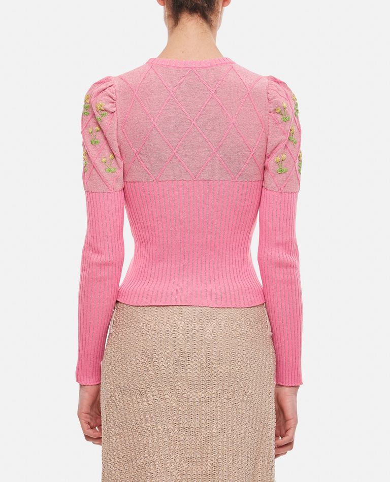 Shop Cormio Oma 12 Cotton Glitter Sweater In Rose