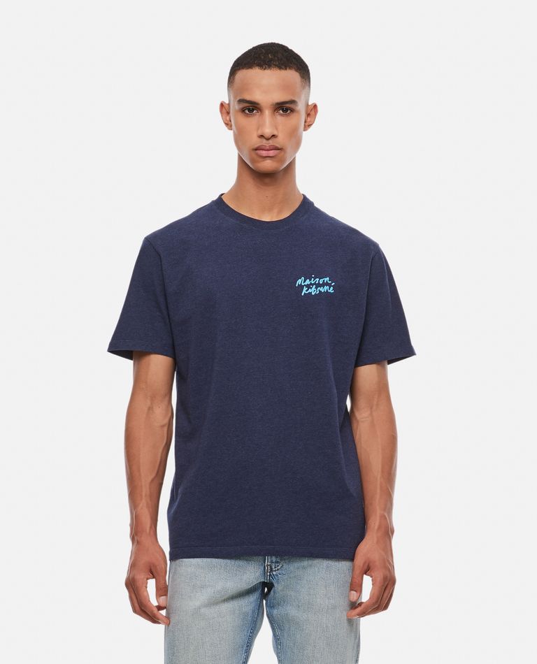 Maison Kitsuné  ,  T-shirt In Cotone  ,  Blu L