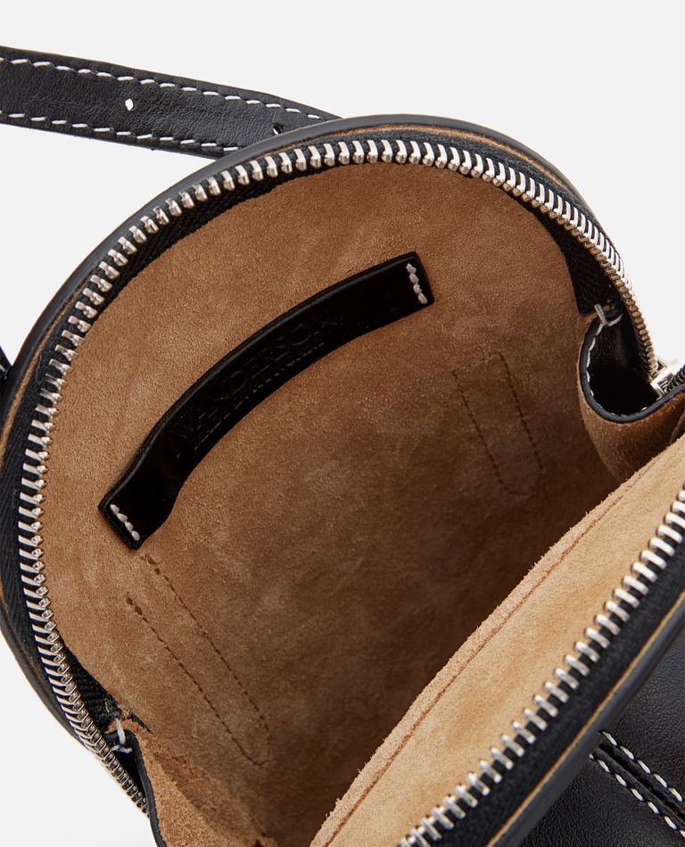 Jw Anderson Midi Cap Leather Shoulder Bag In Black