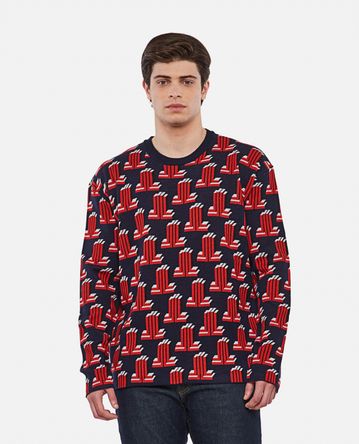 Lanvin - JACQUARD CREWNECK WOOL SWEATSHIRT