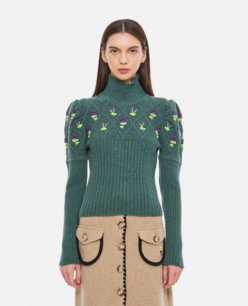 Cormio - TURTLENECK "OMA" SWEATER WITH HAND EMBRODERIES