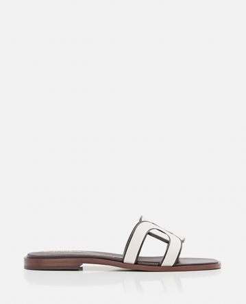 Tod's - LEATHER CHAIN FLAT SANDALS