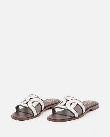 Tod's - LEATHER CHAIN FLAT SANDALS