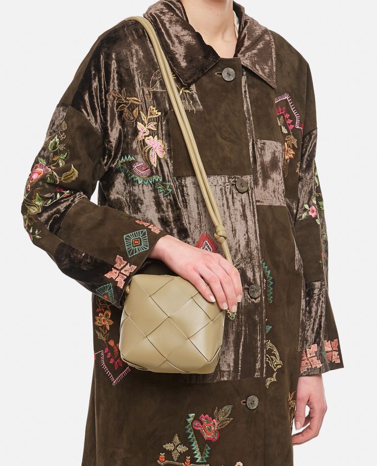 Bottega Mini Cassette Leather Camera Bag In Beige ModeSens