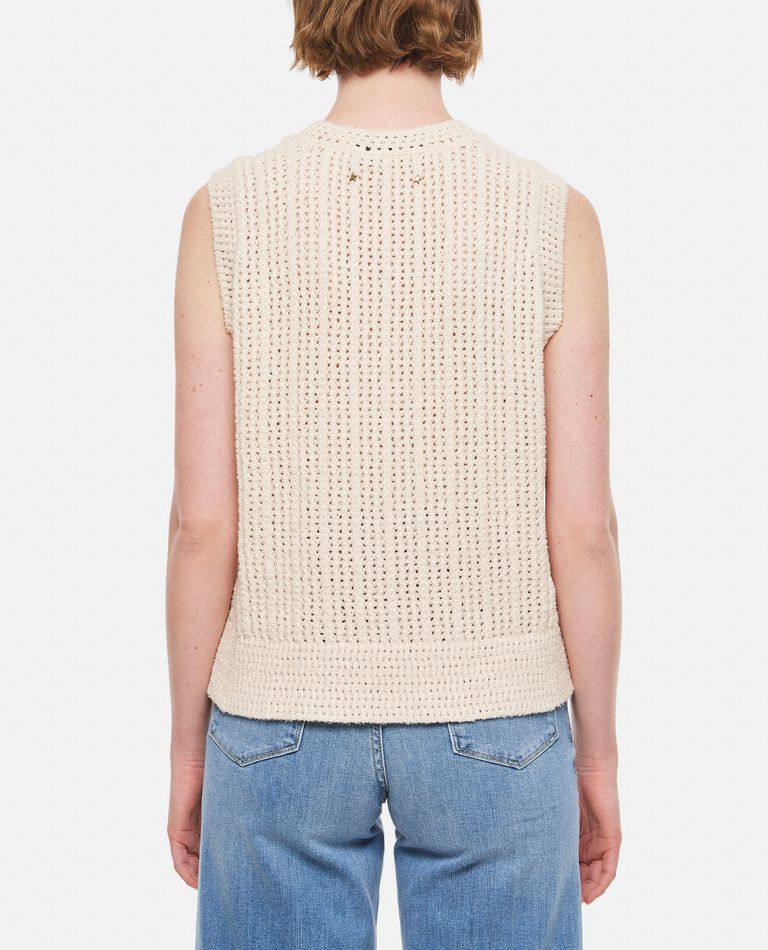 Buy Men's round-neck sweater in dark blue cotton with logo