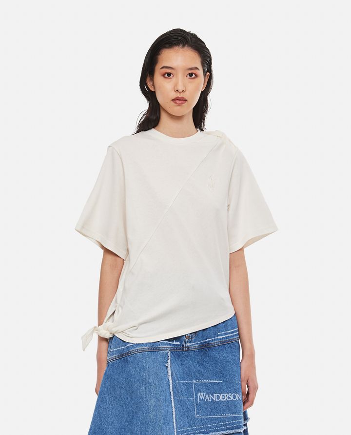 JW Anderson - KNOT TIE COTTON JERSEY T-SHIRT_1