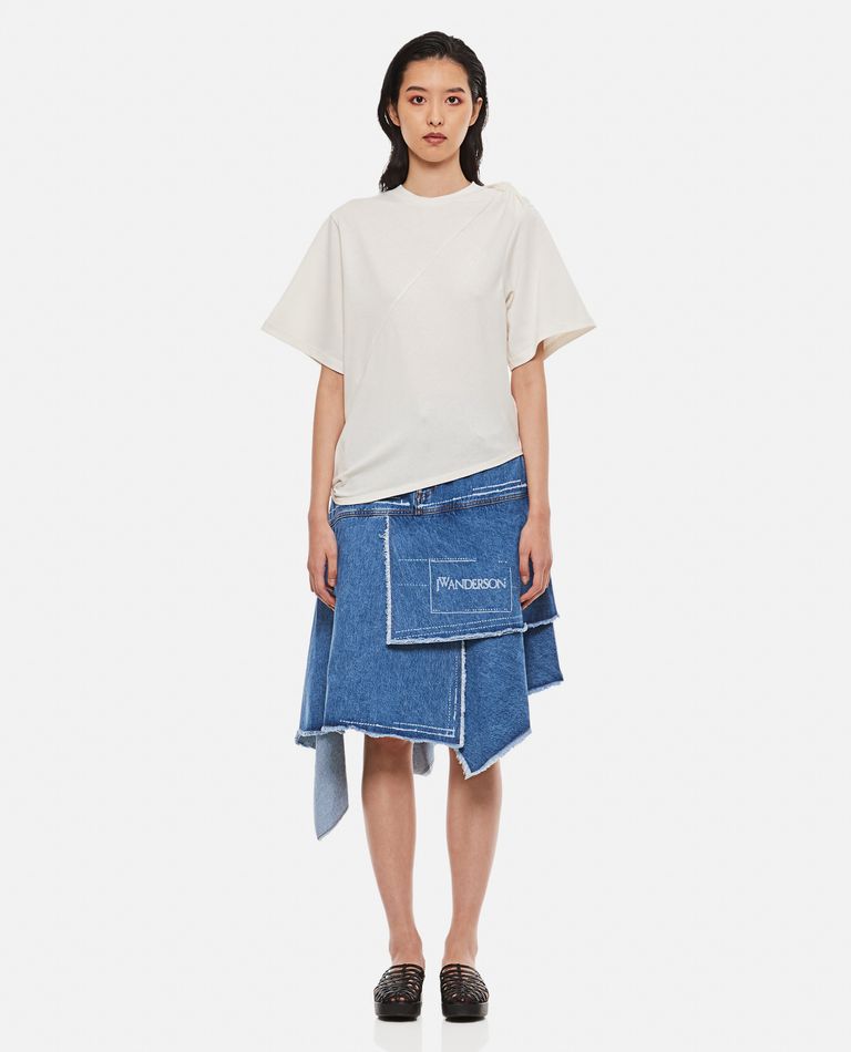 KNOT TIE COTTON JERSEY T-SHIRT for Women - JW Anderson sale