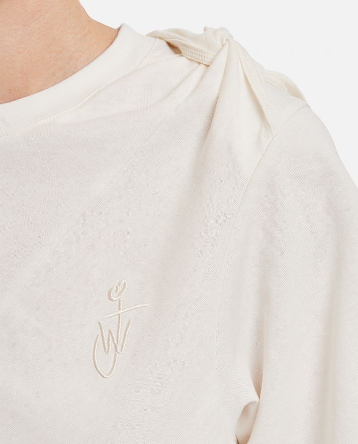JW Anderson - KNOT TIE COTTON JERSEY T-SHIRT_4