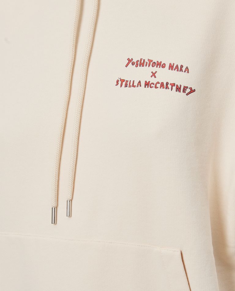 Stella Mccartney Stop The Bombs Print Hoodie In Beige
