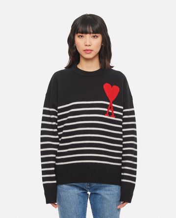 Ami Paris - ADC STRIPED CREWNECK SWEATER