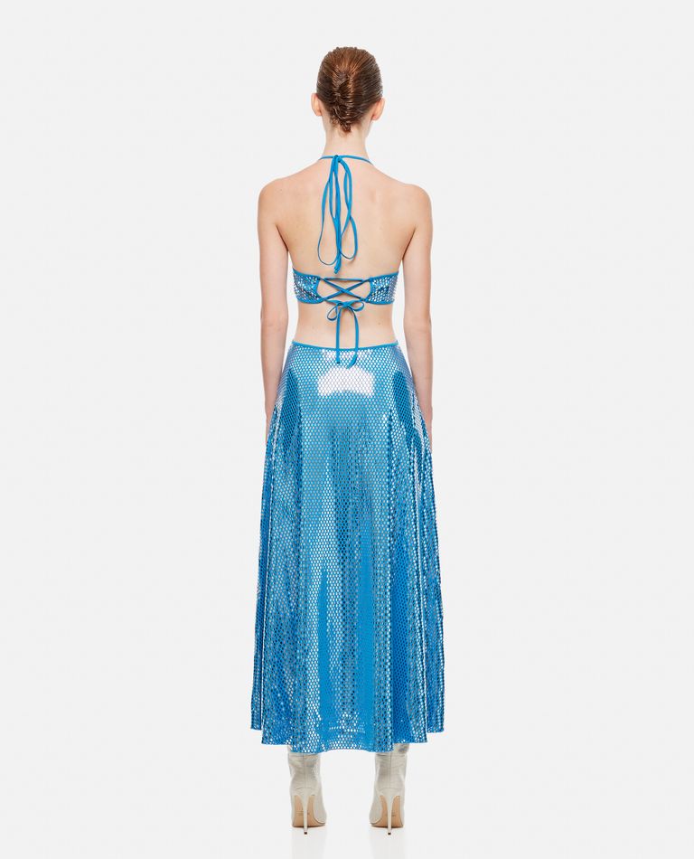 Shop Rotate Birger Christensen Cinderelly Midi Dress In Sky Blue