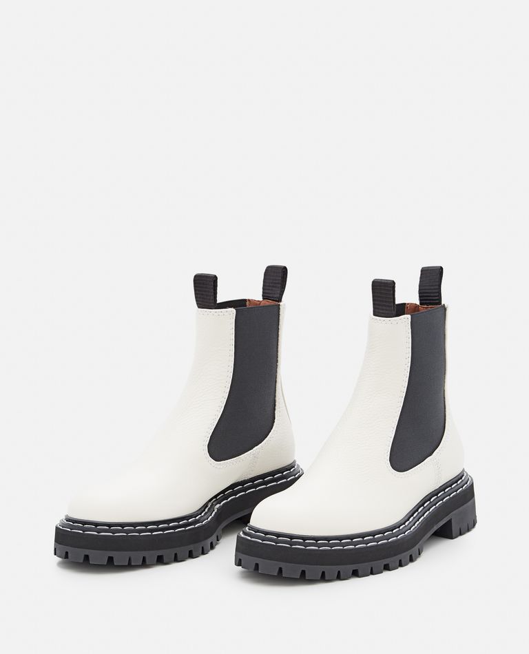 Proenza Schouler Leather Chelsea Boots In White