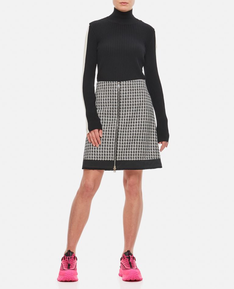 Moncler Tweed A-line Skirt In Black