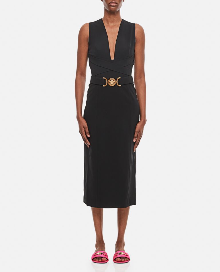 VISCOSE BODYCON MIDI DRESS for Women - Versace sale | Biffi