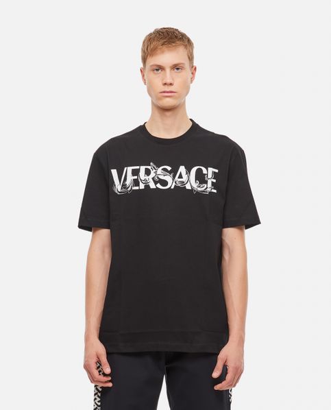 Versace t-shirt men's black color