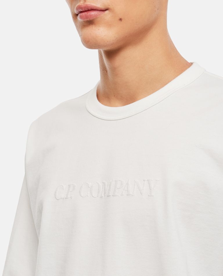 Shop C.p. Company Long Sleeve Crewneck T-shirt In White
