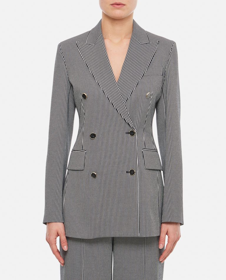 Max Mara  ,  Cotton Linen Double Breasted Jacket  ,  Blu 44