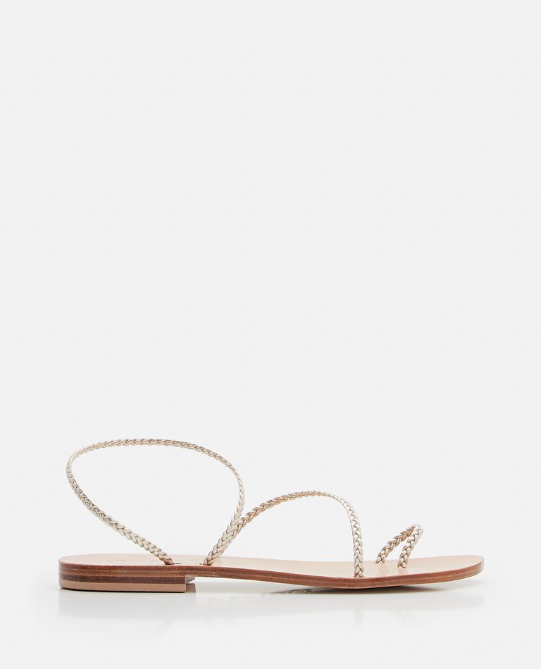 Capri Positano  ,  Caliope Braid Leather Flat Sandals  ,  Gold 35