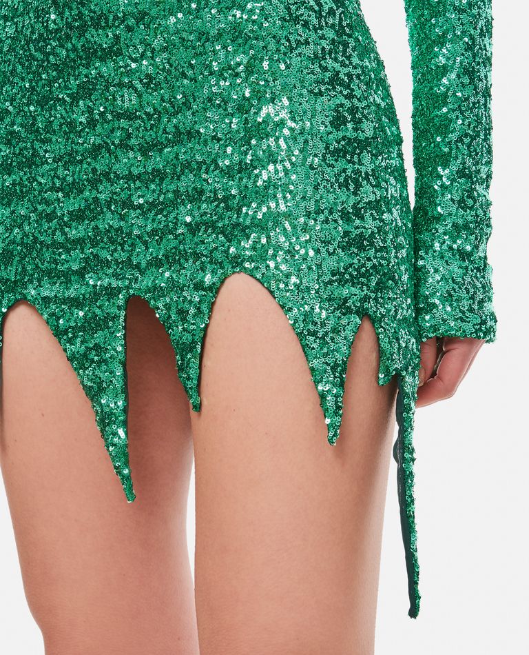 Attico Deva Sequin Mini Dress In Green