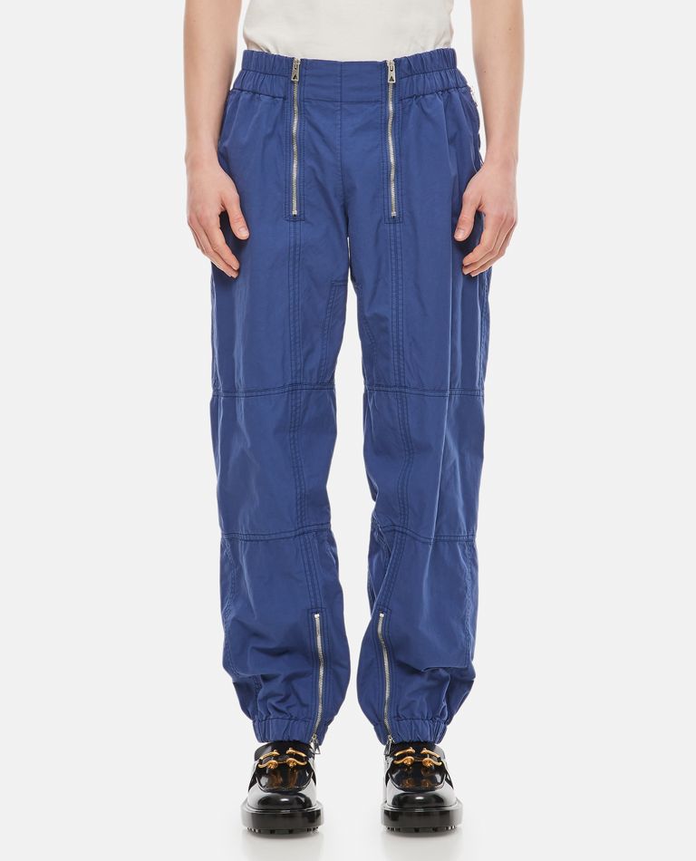 【関税・送料込み】BOTTEGA VENETA DARK BLUE COTTON PANTS Bottega Veneta Wo Salon 03 Crinkled Utilitarian Pants in