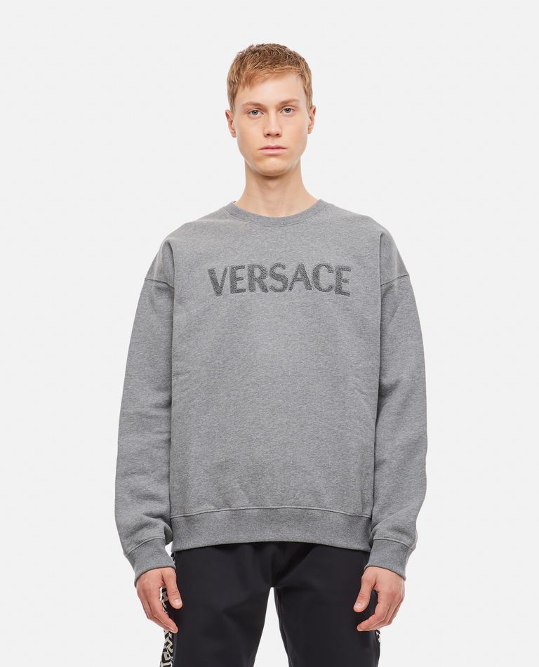Versace  ,  Crewneck Embossed Logo Sweatshirt  ,  Grey L