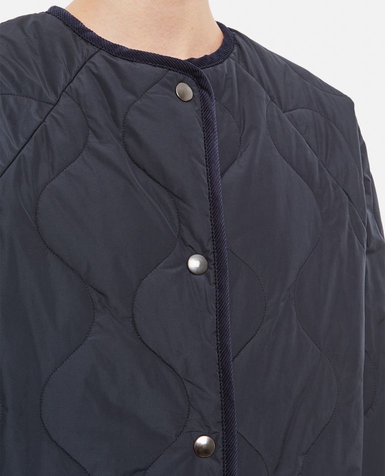 Shop Kassl Editions Padded Coat With No Collar In Blue
