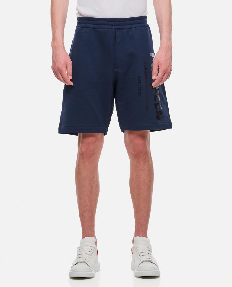 Alexander McQueen  ,  Cotton 'Graffiti' Shorts  ,  Blue S