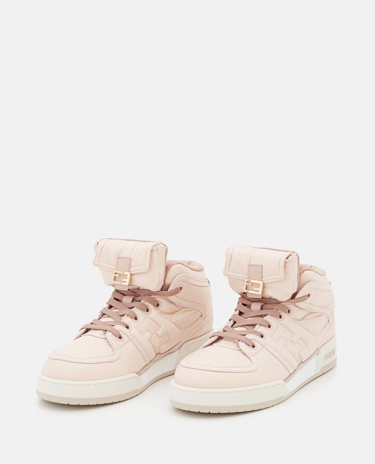 Shop Fendi High-top Nylon Sneakers In Rose