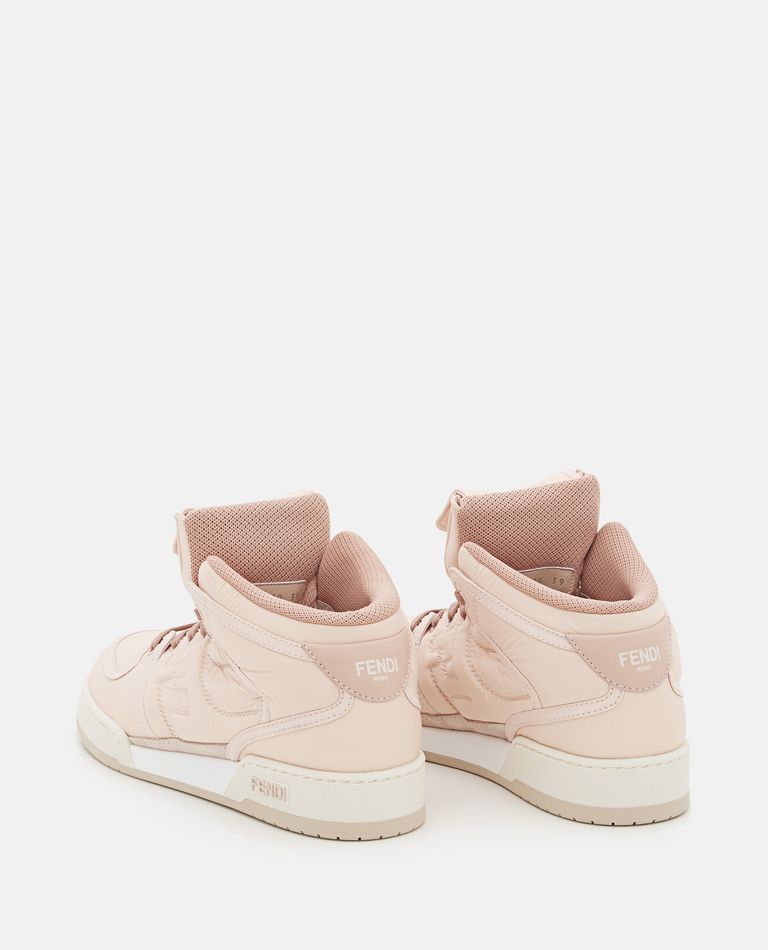 Shop Fendi High-top Nylon Sneakers In Rose