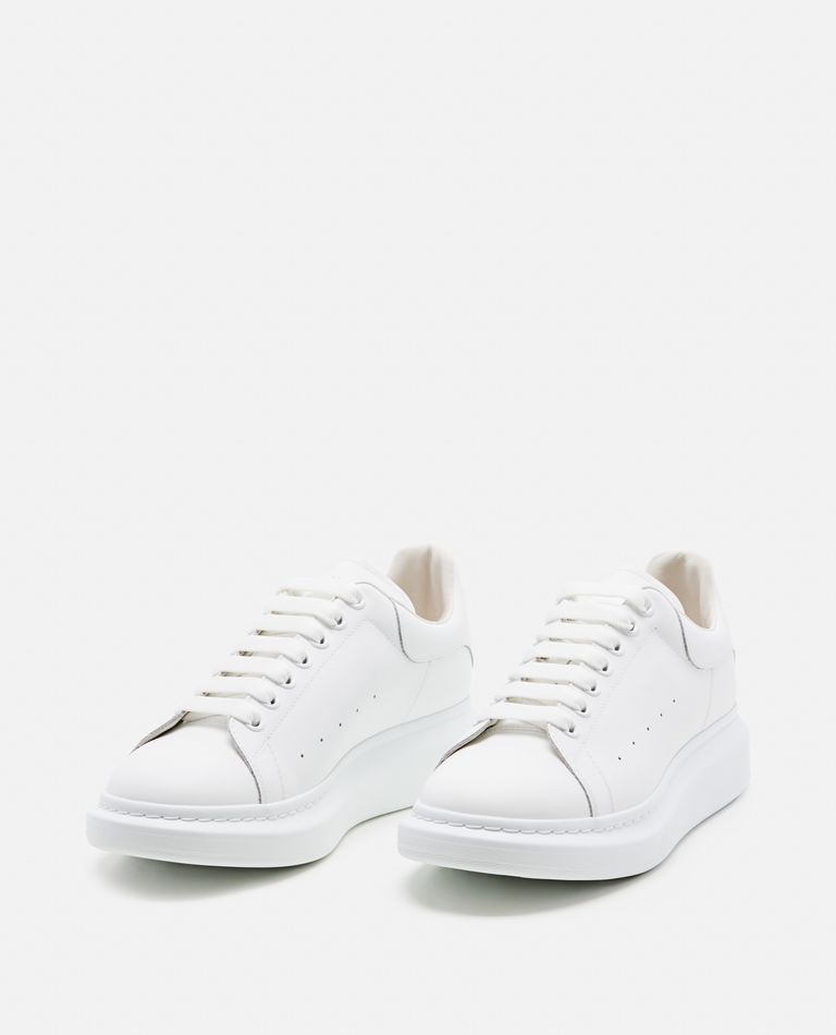 Alexander McQueen  ,  Oversize Larry Leather Sneakers  ,  White 40,5