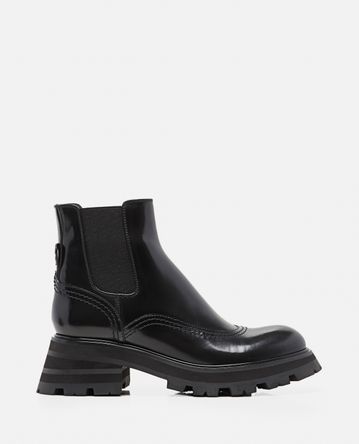 Alexander McQueen - CHUNKY POLISHED LEATHER CHELSEA BOOTS