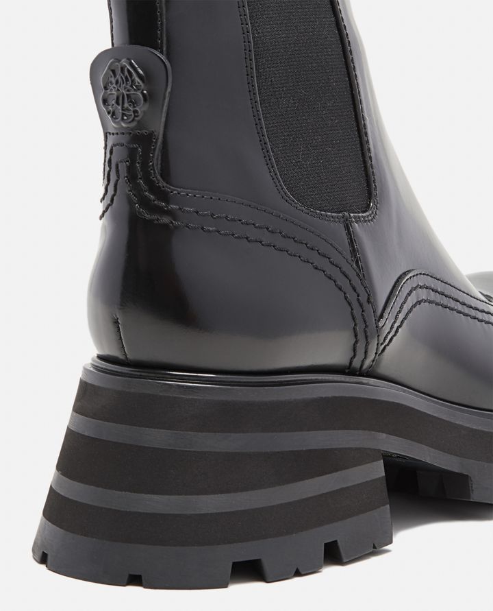 Alexander McQueen - CHUNKY POLISHED LEATHER CHELSEA BOOTS_4