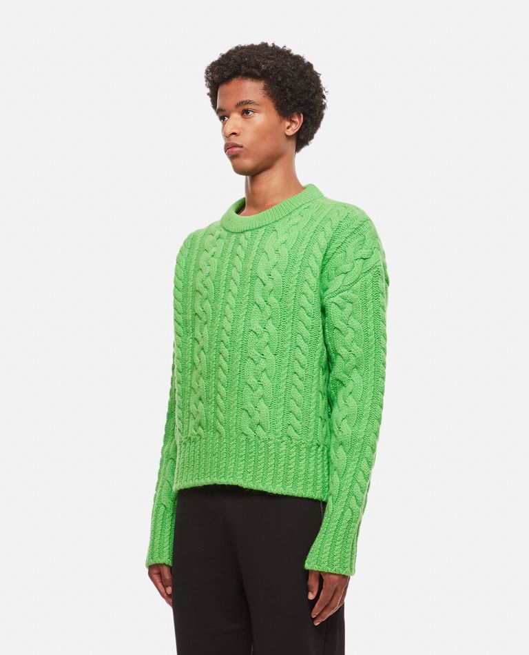 Shop Ami Alexandre Mattiussi Cable Knit Sweater In Green