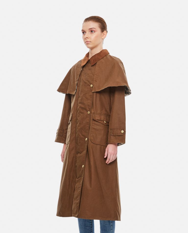 Shop Barbour Elizabeth Waxed Coat In Brown