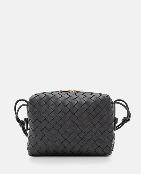 Loop Small Leather Crossbody Bag in Grey - Bottega Veneta