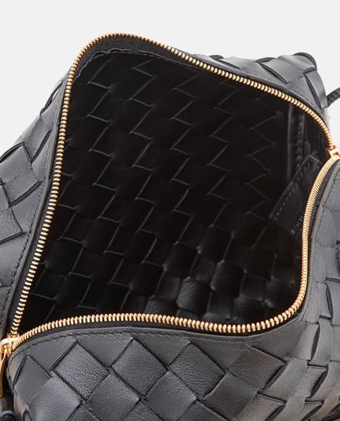 Bottega Veneta Small Loop Leather Crossbody Bag in Black
