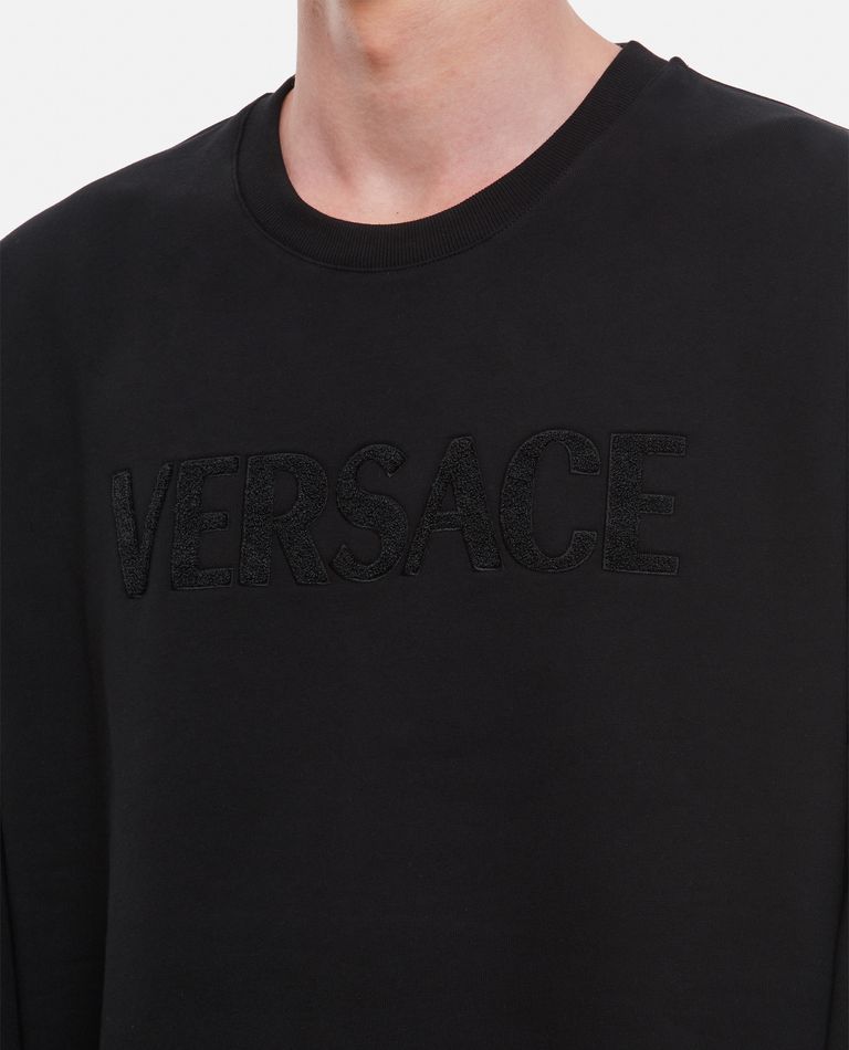 Versace  ,  Crewneck Embossed Logo Sweatshirt  ,  Black M