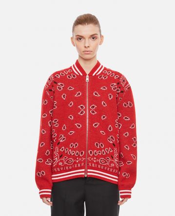 Alanui - BANDANA PIQUE' JACQUARD WOOL BLEND BOMBER JACKET