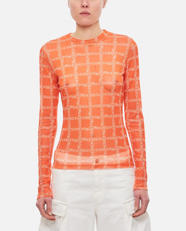 LOGO PRINT MESH T-SHIRT for Women - JW Anderson sale | Biffi
