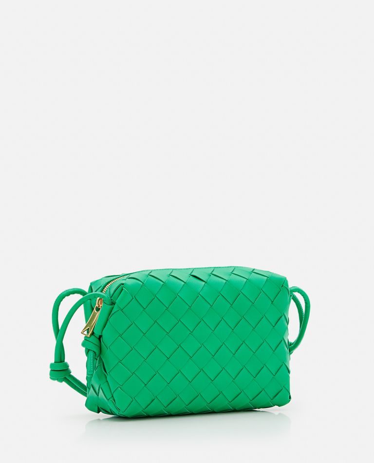 Bottega Veneta Mini Loop Leather Crossbody Bag In Green