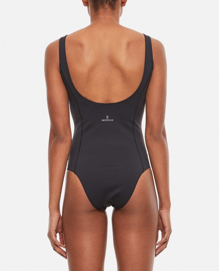 Shop Moncler Jersey Bodysuit In Black