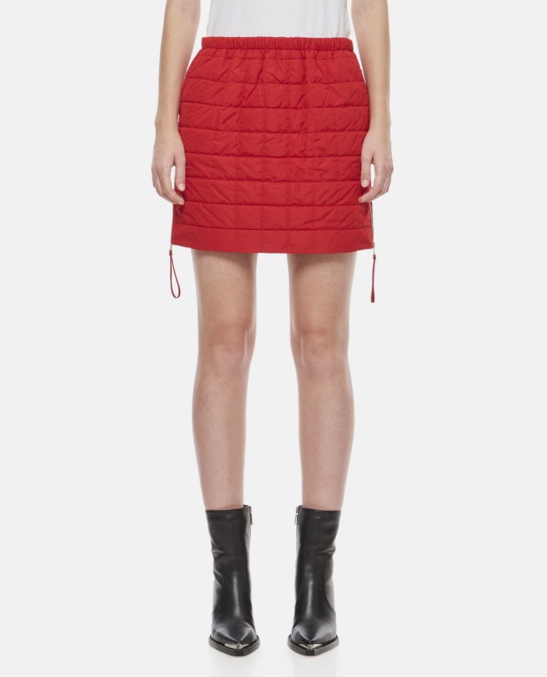 Max Mara  ,  Quilted Nylon Kim Miniskirt  ,  Red 42