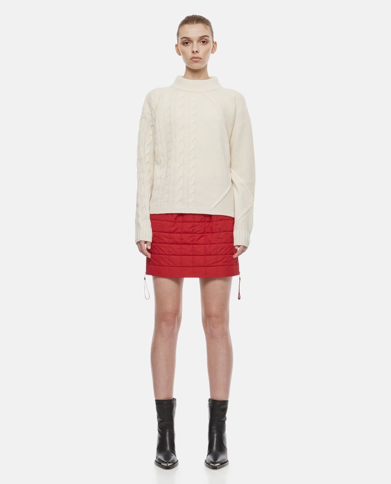 Max Mara  ,  Quilted Nylon Kim Miniskirt  ,  Red 38