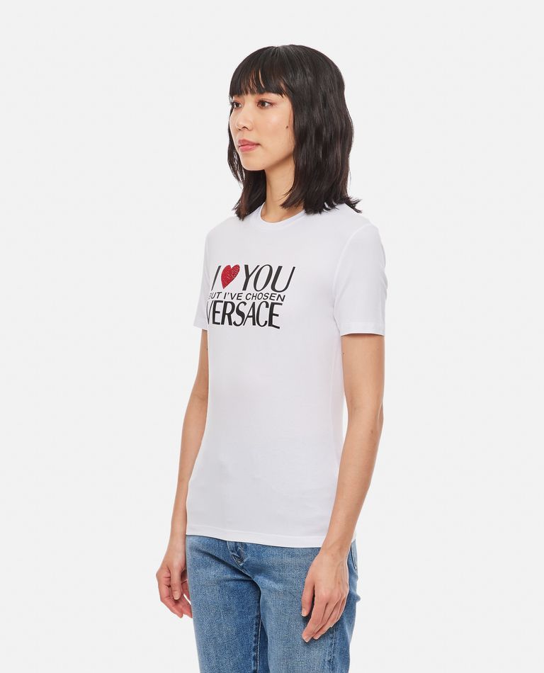 【送料&関税込】Versace i Love You T-shirt I LOVE YOU JERSEY T-SHIRT for Women - Versace sale | Biffi