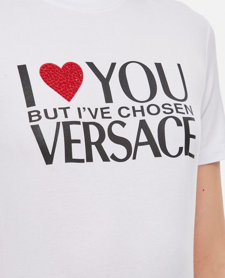 Versace - T-SHIRT I LOVE YOU IN COTONE JERSEY_4